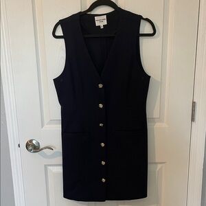 Blue Sleeveless Button-Up Dress